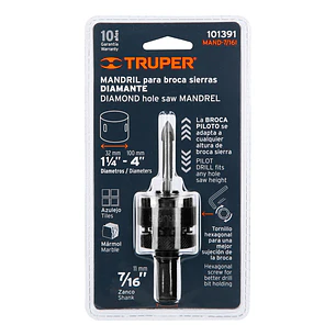Mandril 7/16' para brocasierra diamante Truper 101391