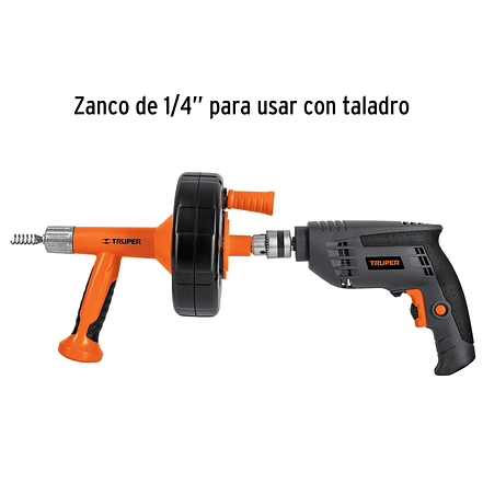 Sonda manual para taladro con  mango, 7.6 m Truper 12280 4