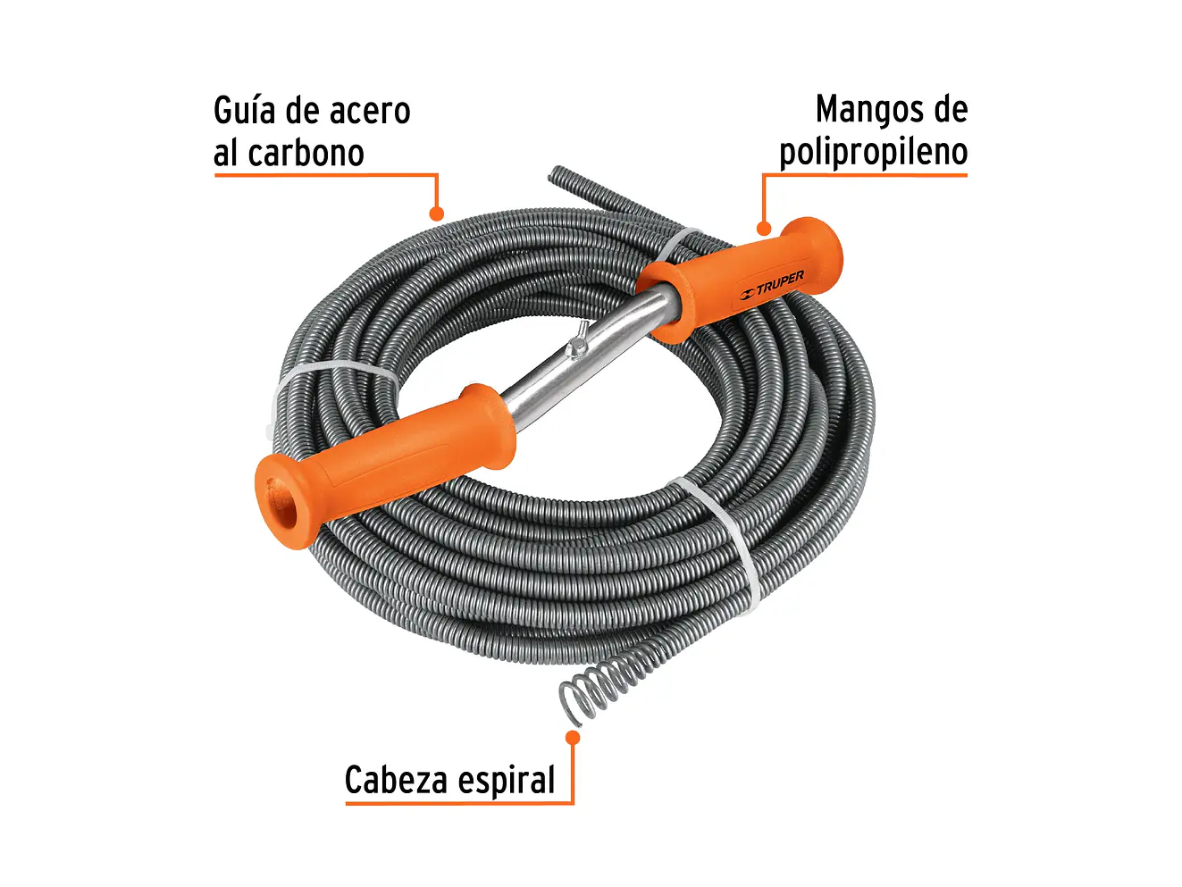 Destapacaños barreno con manivela 1/2' x 50 ft Truper 15150 - Foto 2 | aztools.co