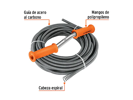 Destapacaños barreno con manivela 1/2' x 50 ft Truper 15150 - Foto 2 | aztools.co