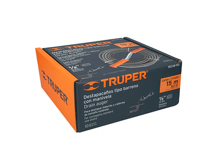 Destapacaños barreno con manivela 1/2' x 50 ft Truper 15150 - Foto 4 | aztools.co