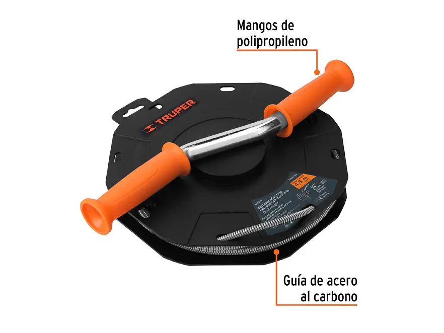Destapacaños barreno con manivela 1/4' x 15 ft Truper 15149 - Foto 2 | aztools.co