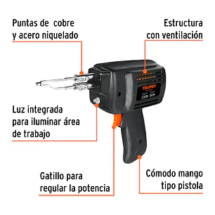 Pistola de soldar, 2 temperaturas, 230 Watts Truper 17549