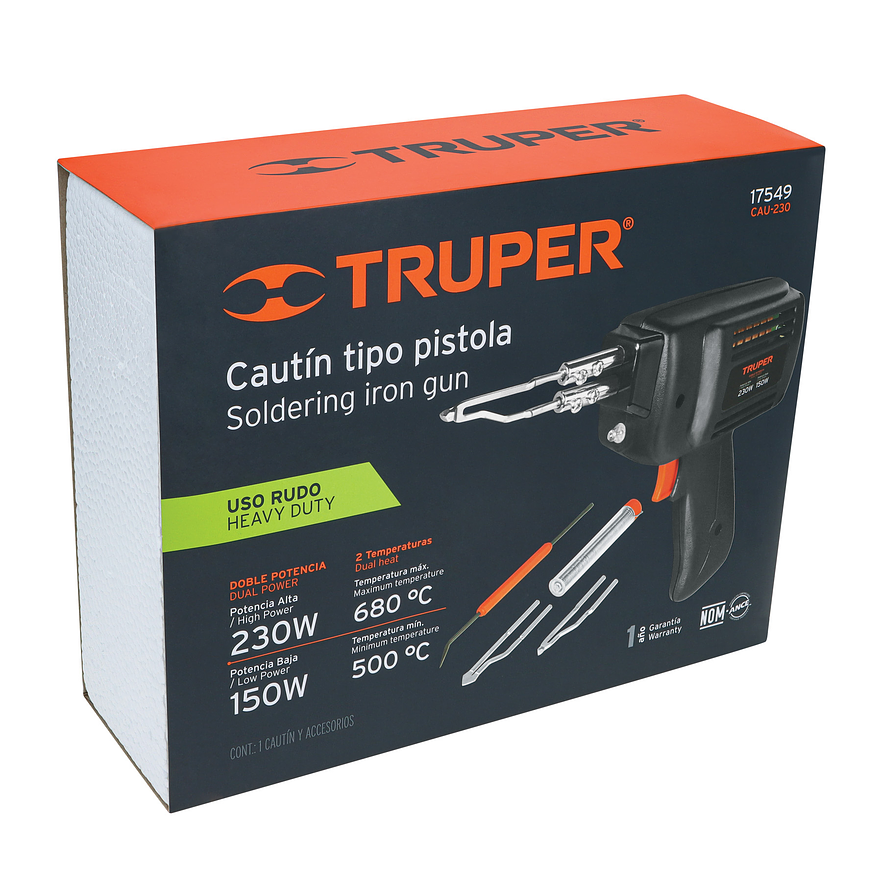Pistola de soldar, 2 temperaturas, 230 Watts Truper 17549 5