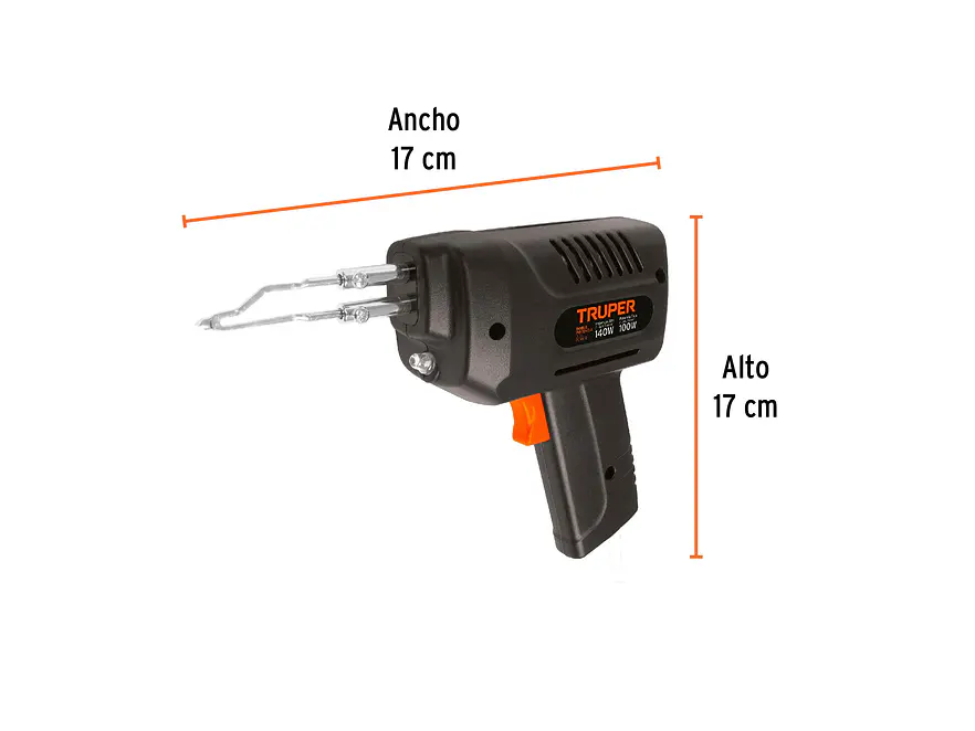 Pistola de soldar, 2 temperaturas, 140 Watts Truper 17548 - Foto 3 | aztools.co