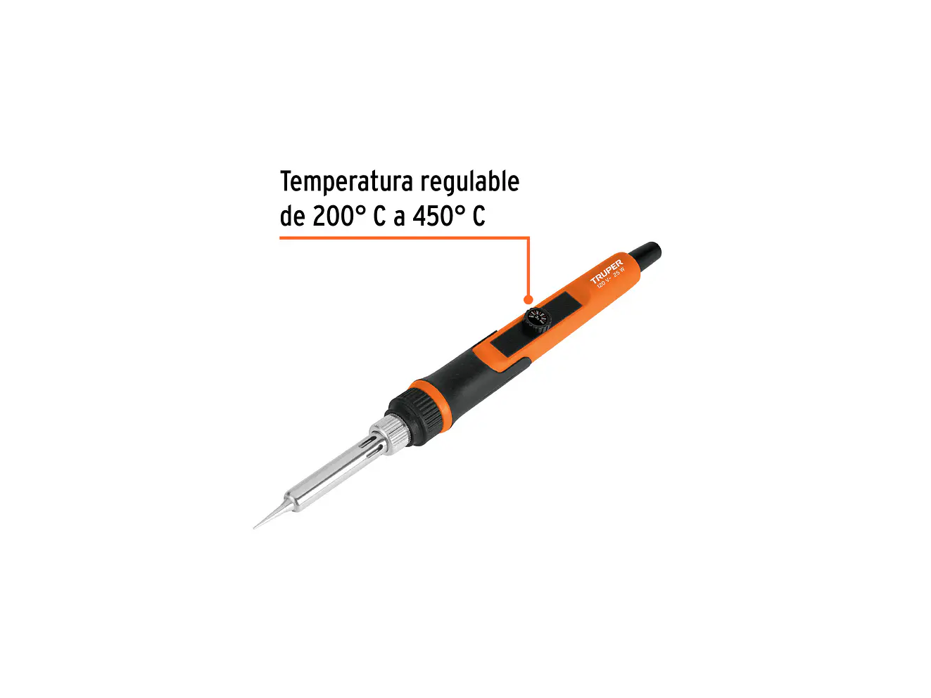 Cautín profesional electronica 25W, Temperatura Regulable Truper 102509 - Foto 2 | aztools.co