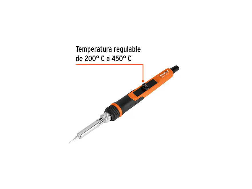 Cautín profesional electronica 25W, Temperatura Regulable Truper 102509 - Foto 2 | aztools.co