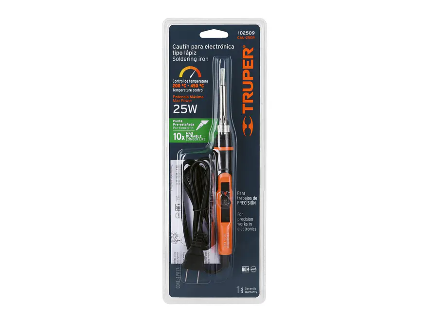 Cautín profesional electronica 25W, Temperatura Regulable Truper 102509 - Foto 4 | aztools.co