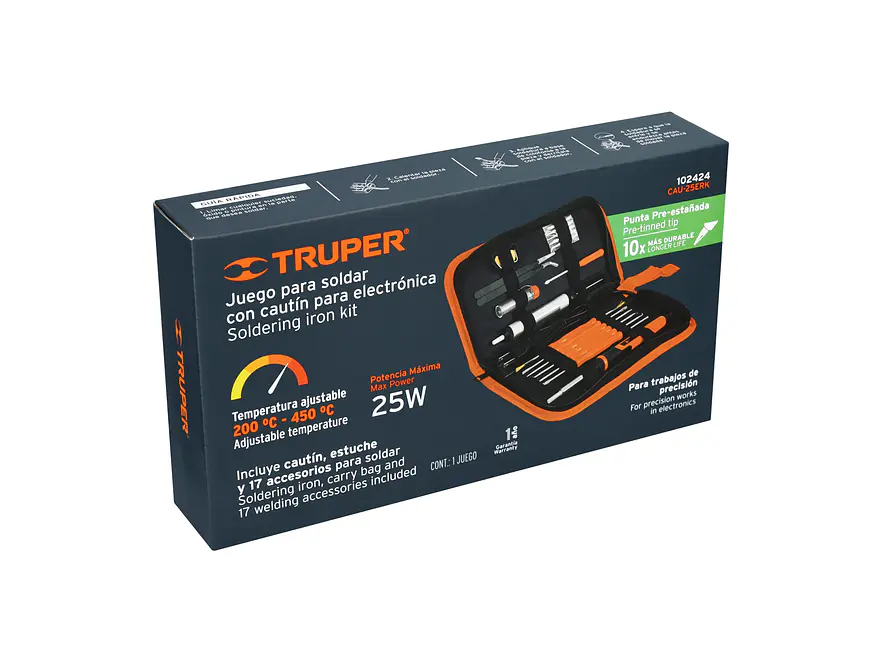 Kit Soldadura Electrónica Truper 102424, con Cautín de 25 W - Foto 5 | aztools.co