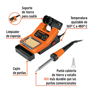 Cautín profesional c/estación para electrónica de 48 Watts Truper 101398