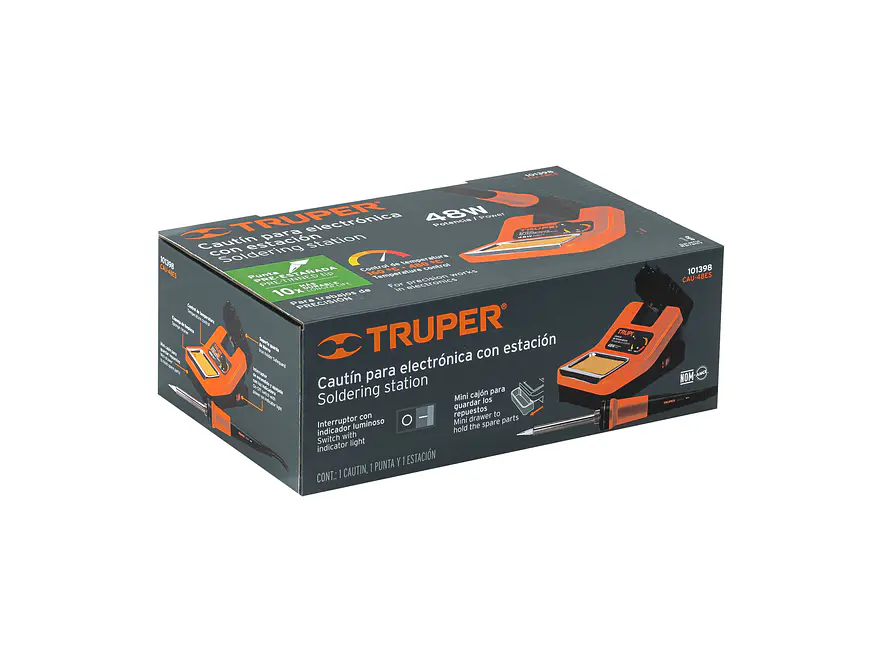 Cautín profesional c/estación para electrónica de 48 Watts Truper 101398 - Foto 5 | aztools.co