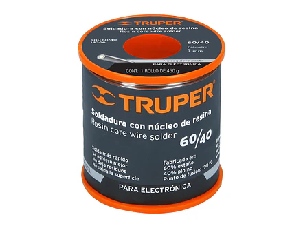 Soldadura núcleo de resina 60/40 para electrónica Truper 14366 - Foto 2 | aztools.co