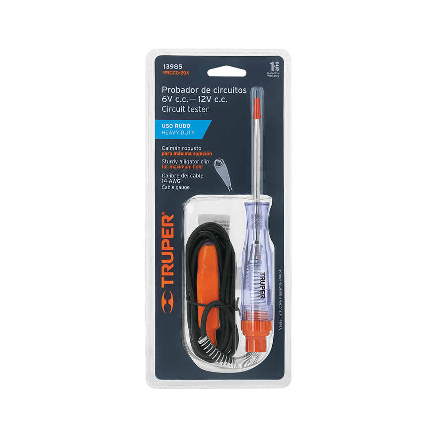 Tester uso rudo 20 cm, con caimán Truper 13985 4