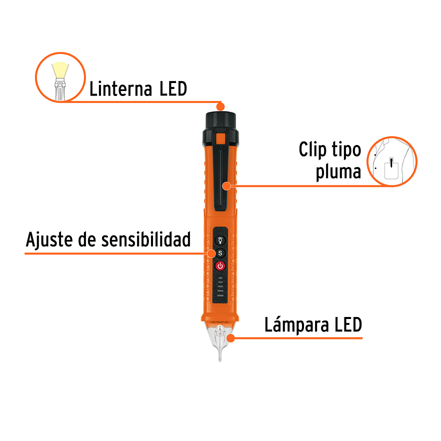 Téster de Tensión sin Contacto Truper 102882, 3 Rangos de Detección 2
