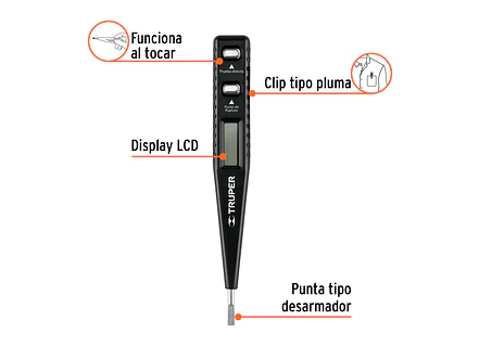 Tester digital de tensión y polaridad Truper 18333 - Foto 2 | aztools.co