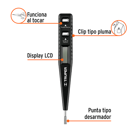 Tester digital de tensión y polaridad Truper 18333 2