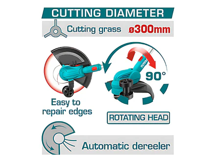Guadaña Inalámbrica 20V TOTAL TGTLI20328 Cortabordes (Sin Batería) - Foto 2 | aztools.co