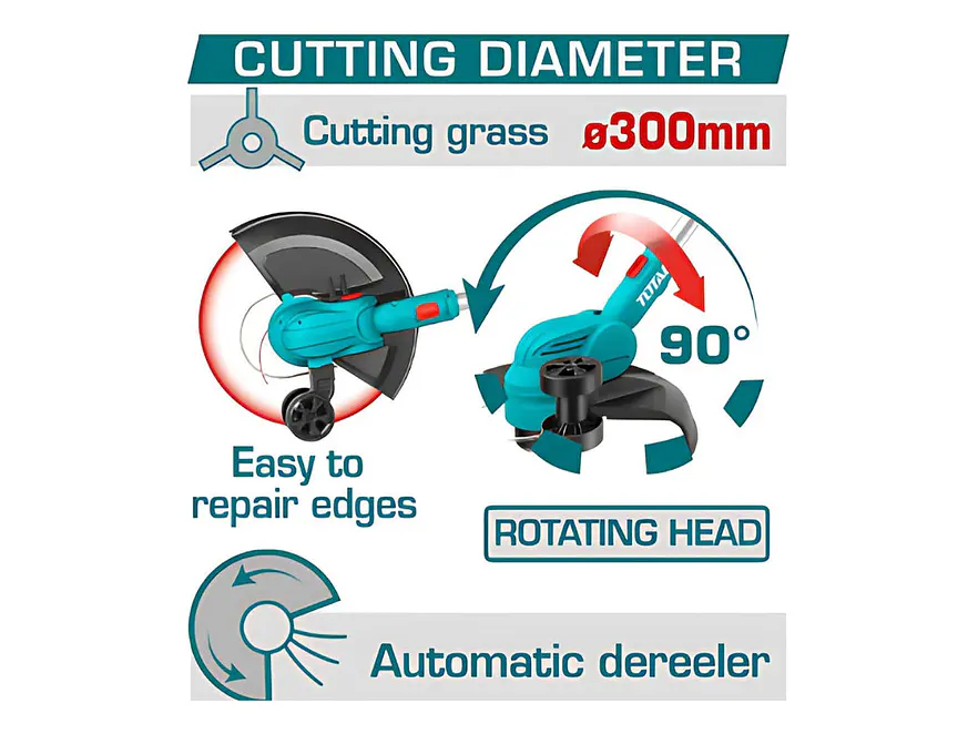Guadaña Inalámbrica 20V TOTAL TGTLI20328 Cortabordes (Sin Batería) - Foto 2 | aztools.co