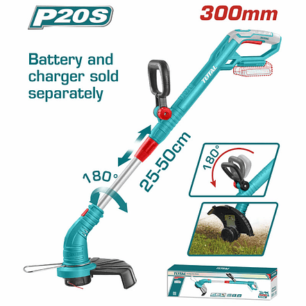 Guadaña inalambrica 20V expandible Total TGTLI20018, Bateria y cargador no incluidos 2