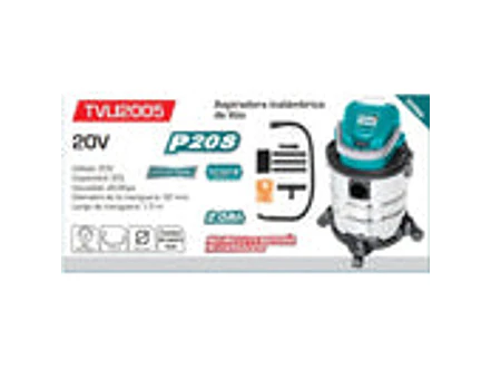 Aspiradora Inalámbrica 20V TOTAL TVLI2005E Húmedo y Seco 20 Litros - Foto 2 | aztools.co