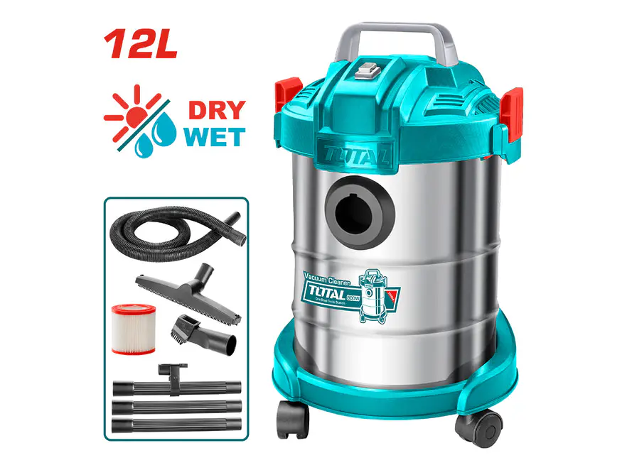 Aspiradora y Sopladora TOTAL UTVC14122 12L 800W Húmedo y Seco Industrial - Foto 1 | aztools.co