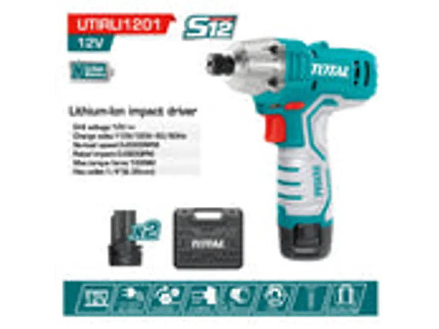 Atornillador de Impacto Inalámbrico 12V TOTAL UTIRLI1201 Industrial 100Nm - Foto 3 | aztools.co