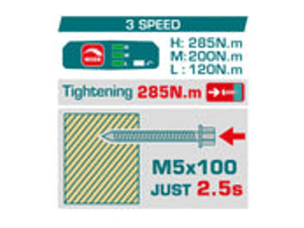 Atornillador de Impacto Inalámbrico 20V TOTAL UTIRLI2028 170Nm Kit Industrial - Foto 2 | aztools.co