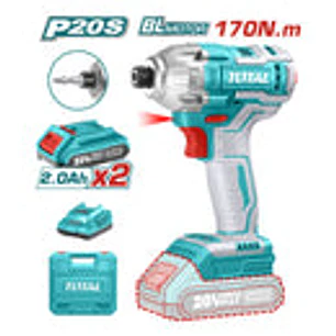Atornillador de Impacto Inalámbrico 20V TOTAL UTIRLI2017 170Nm Kit Industrial