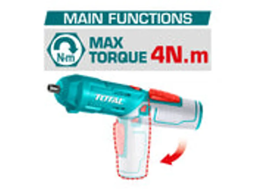 Atornillador Inalámbrico 4V TOTAL TSDLI0442 Kit 18 Puntas + Estuche - Foto 2 | aztools.co
