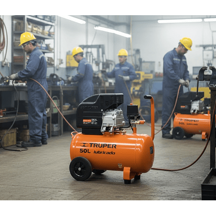 Compresor de aire 50 Litros Truper 15007, lubricado, 3-1/2HP potencia máxima, 120 V  5