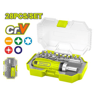 Juego de Destornilladores Puntas Intercambiables DYLLU DTSS8B28 28 Pzs