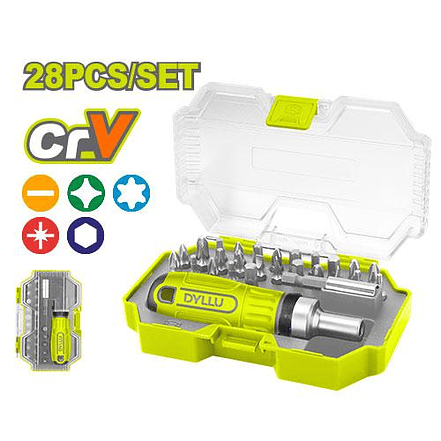 Juego de Destornilladores Puntas Intercambiables DYLLU DTSS8B28 28 Pzs