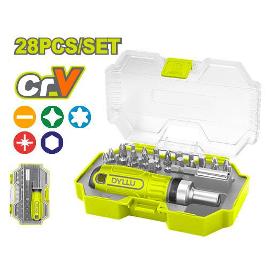 Juego de Destornilladores Puntas Intercambiables DYLLU DTSS8B28 28 Pzs - Envío a todo Colombia | aztools.co