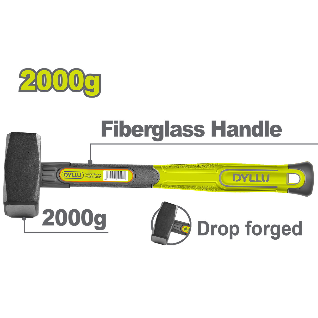 Porra 4 lb DYLLU DTHM2320 Mango Fibra de Vidrio