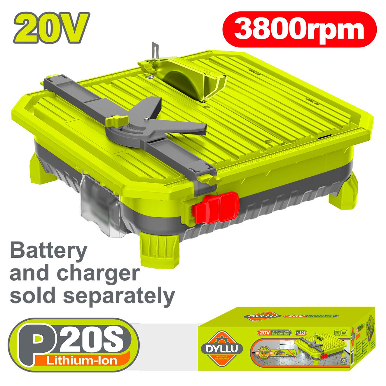 Corta Baldosa 20V DYLLU DTUU1501 Batería y Cargador No Incluidos