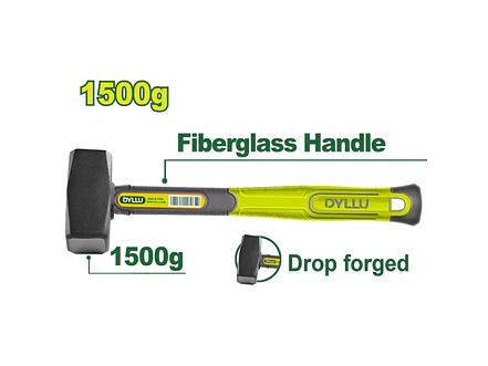Porra 3 lb DYLLU DTHM2315 Mango Fibra de Vidrio - Envío a todo Colombia | aztools.co