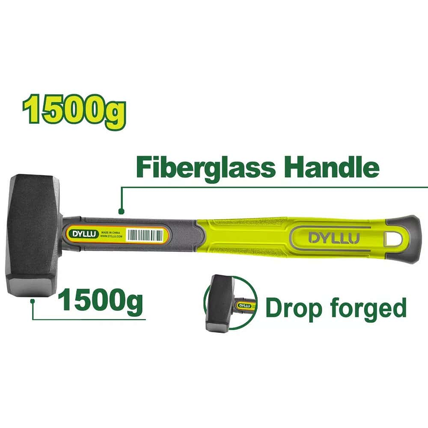 Porra 3 lb DYLLU DTHM2315 Mango Fibra de Vidrio - Envío a todo Colombia | aztools.co