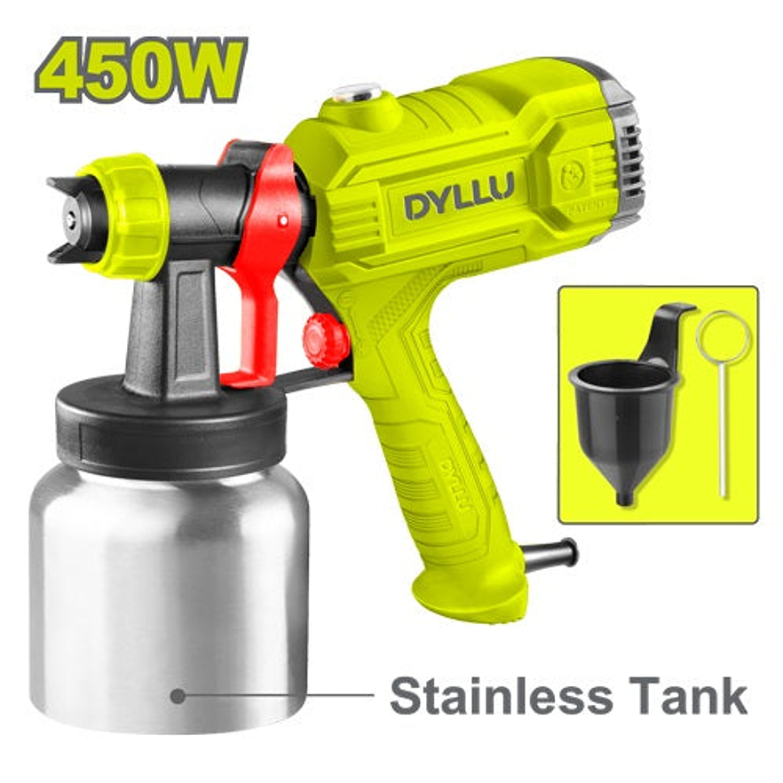 Pistola para Pintar Eléctrica 800ml DYLLU UDTEG1A02 450W Vaso Metálico - Envío a todo Colombia | aztools.co