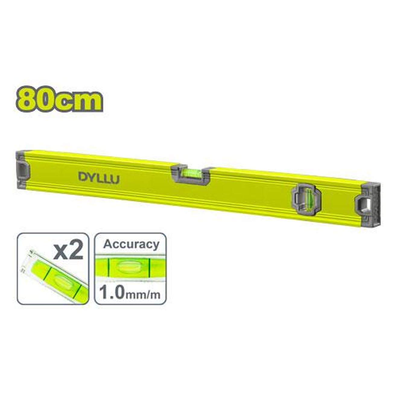 Nivel de Aluminio DYLLU DTSL2G80 Longitud 80cm