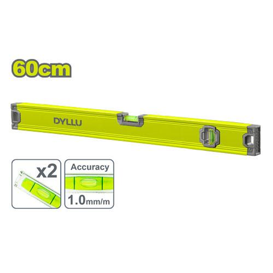 Nivel de Aluminio DYLLU DTSL2G60 Longitud 60cm - Envío a todo Colombia | aztools.co