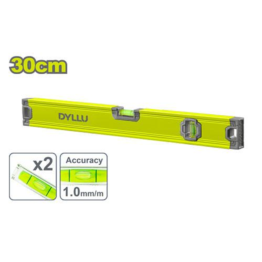Nivel de Aluminio DYLLU DTSL2G30 Longitud 30cm - Envío a todo Colombia | aztools.co