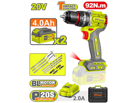 Taladro Inalámbrico Percutor 1/2 DYLLU UDTCDP9281 92NM 20V - Envío a todo Colombia | aztools.co