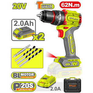 Taladro Inalámbrico Percutor 1/2 DYLLU UDTCDP6281 62NM 20V