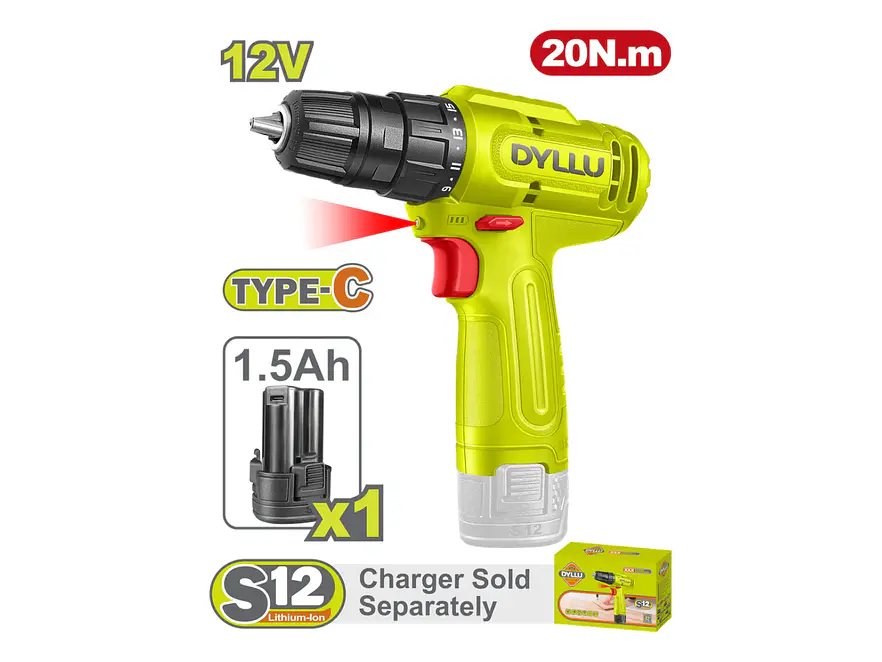 Taladro Inalámbrico 3/8 DYLLU DTCDS518 12V 20NM - Envío a todo Colombia | aztools.co