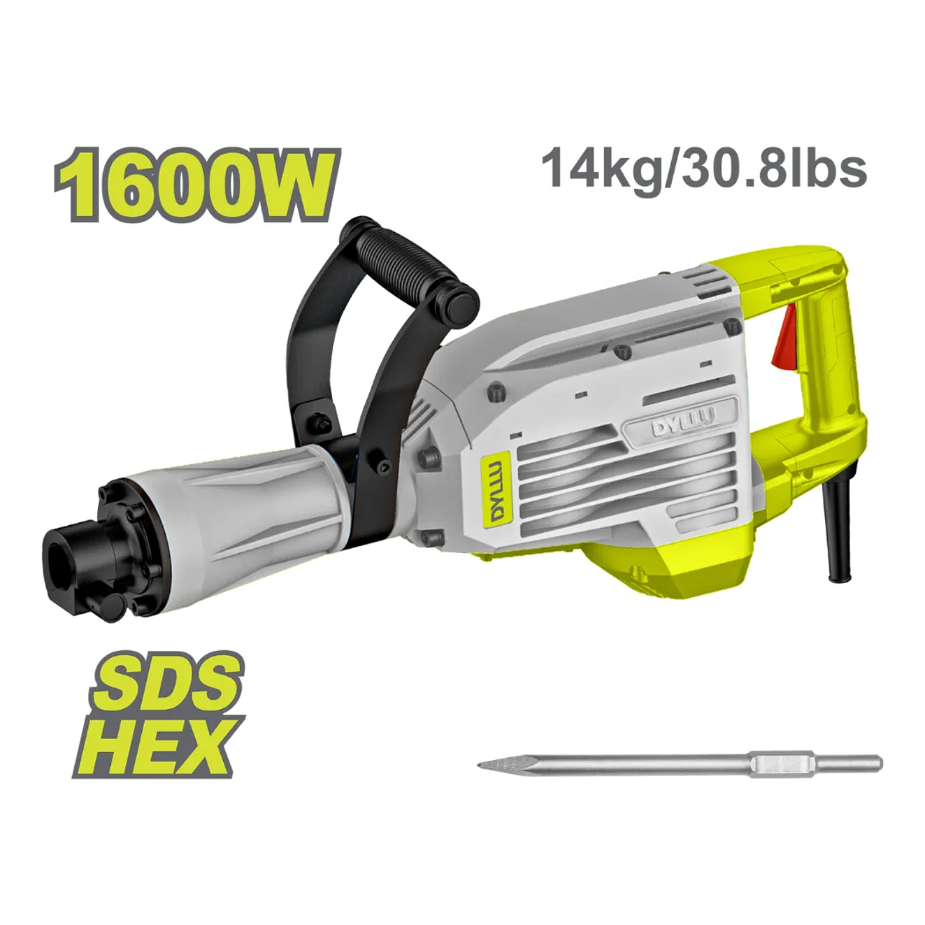 Demoledor SDS HEX DYLLU UDTDB1D80 1600W 45J 2