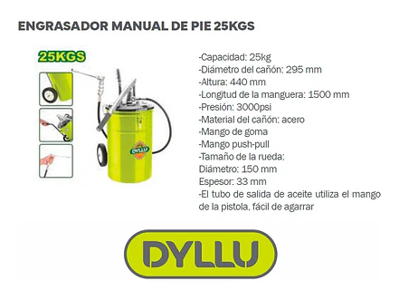 Engrasadora Neumática DYLLU DTHY2A25 Capacidad 25L - Foto 3 | aztools.co
