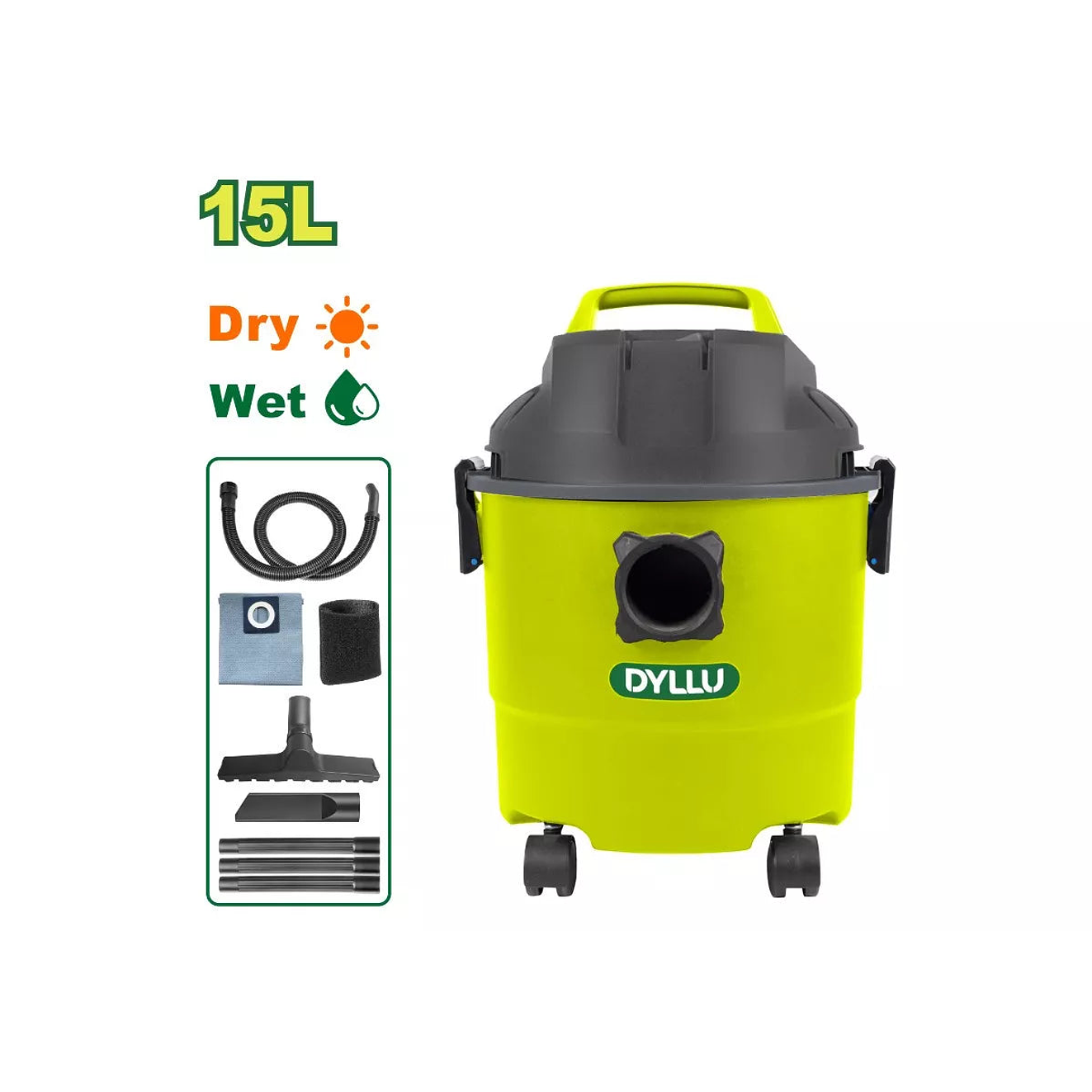 Aspiradora y Sopladora Humedo y Seco 15L DYLLU UDTVR1A15 Potencia 1100W