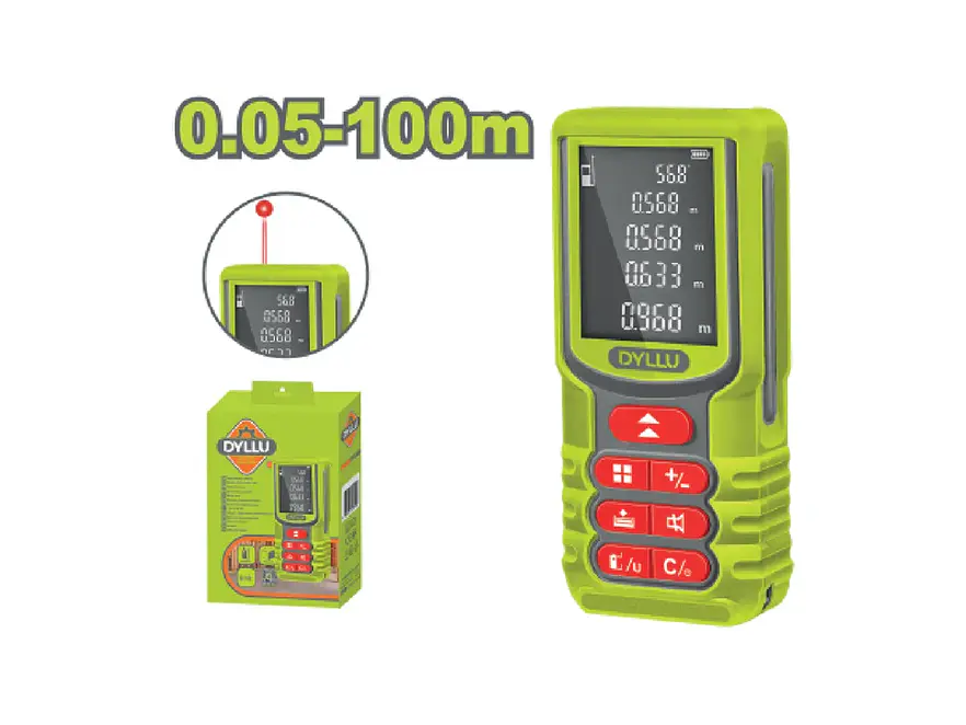 Medidor de Distancia Láser 100m DYLLU DTDL1520 Luz Roja - Foto 1 | aztools.co