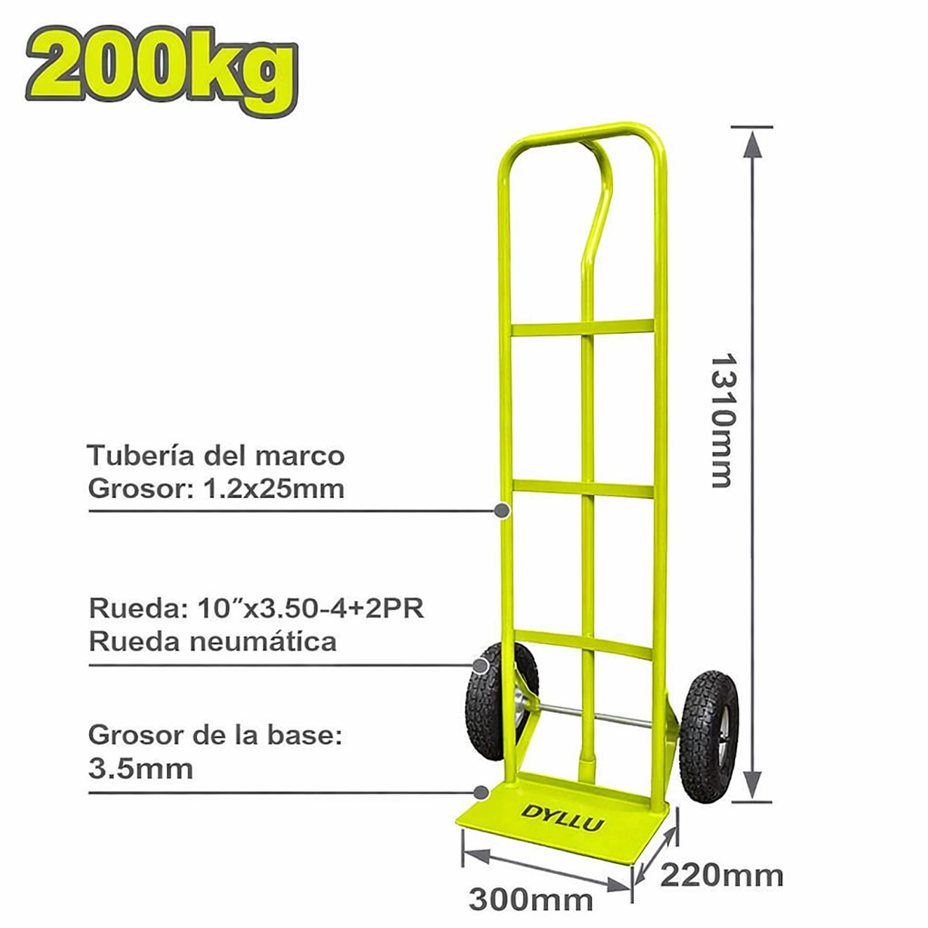 Carretilla Zorra Capacidad 200Kg DYLLU DTWB2141 Capacidad 200Kg
