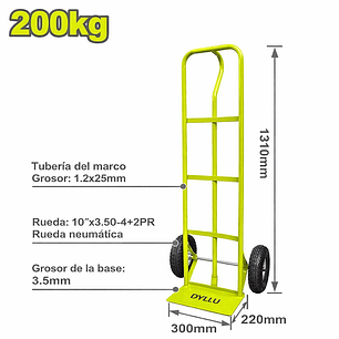 Carretilla Zorra Capacidad 200Kg DYLLU DTWB2141 Capacidad 200Kg